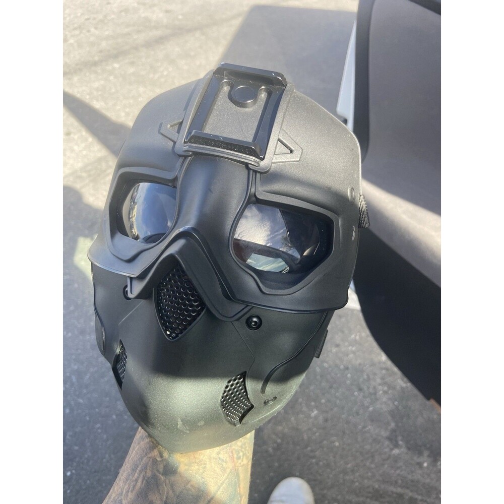 Full Face Tactical Breathable W/ Headgear Mask Protect Airsoft Paintball Outdoor